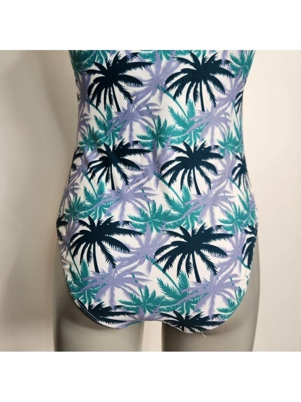 Jones New York Tropical Palm Print One Piece Ruffle Strap Bathing Suit Size M - Picture 6 of 13